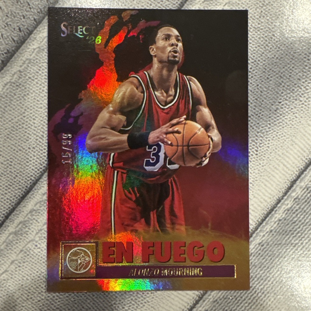 2026 Panini 90s Pop Culture Alonzo Mourning En Fuego Holo  No. E-AM Miami /99